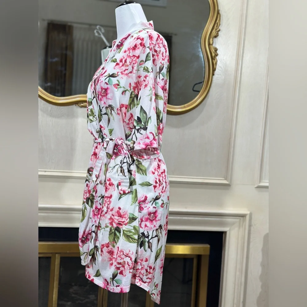 Show Me Your Mumu Floral Kimono Robe Wrap Belted O/S Lightweight Lounge Cover Up